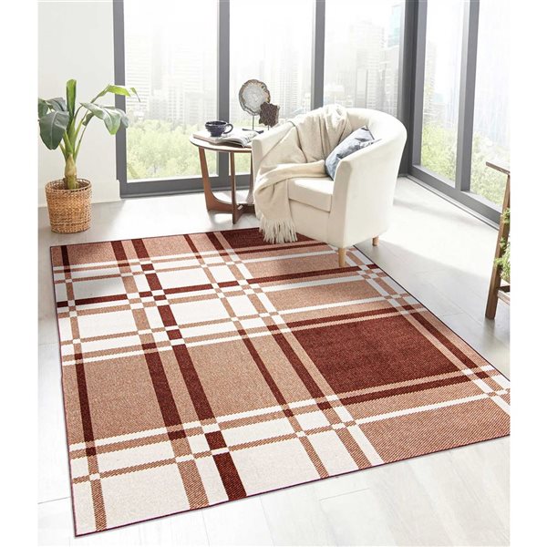 Tapis Aqua Roma par ECARPET rectangulaire cuivre de 5 pi x 7 pi