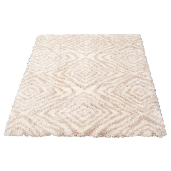 ECARPET Agadir Abstract 6.5-ft x 9.5-ft Ivory and Tan Rectangular Area rug