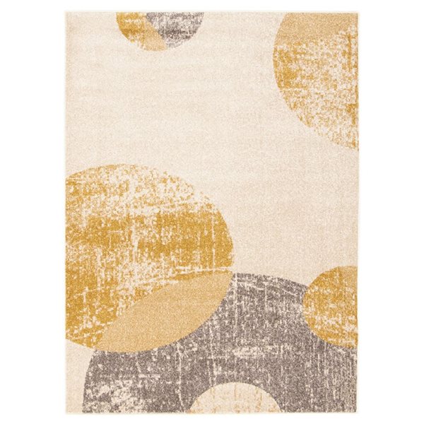 Tapis Bellagio par ECARPET rectangulaire ivoire et or de 7,5 pi x 9,5 pi