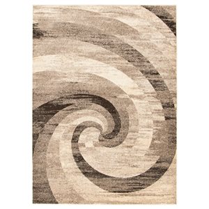 ECARPET Cora 6.5-ft x 9.5-ft Ivory and Brown Rectangular Area rug