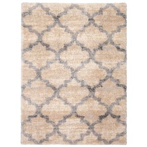 ECARPET Annica 5.25-ft x 7.25-ft Tan Rectangular Area rug