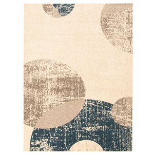 ECARPET Bellagio 6.5-ft x 9.5-ft Ivory and Blue Rectangular Area rug