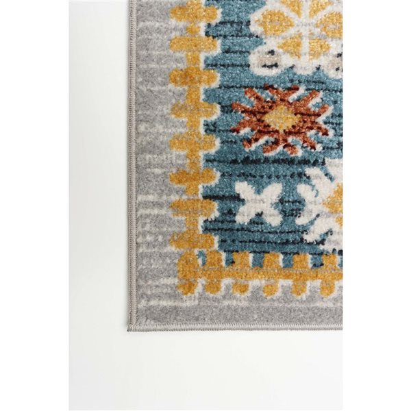 ECARPET Aqua Gypsy 2.5-ft x 8-ft Blue Rectangular Runner