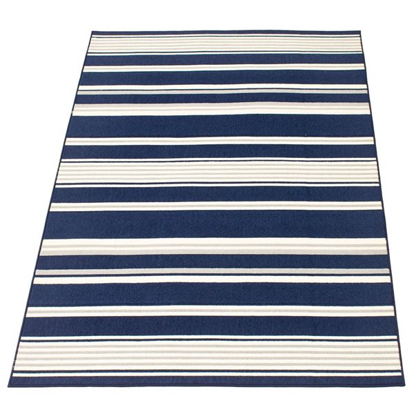 ECARPET Arthur 4.5-ft x 6.5-ft Navy Blue Rectangular Area rug