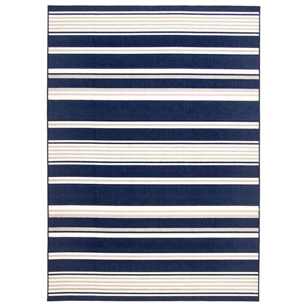 ECARPET Arthur 4.5-ft x 6.5-ft Navy Blue Rectangular Area rug