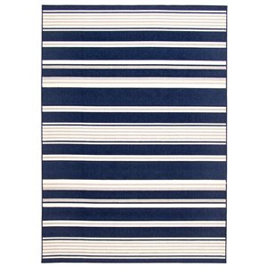 ECARPET Arthur 4.5-ft x 6.5-ft Navy Blue Rectangular Area rug