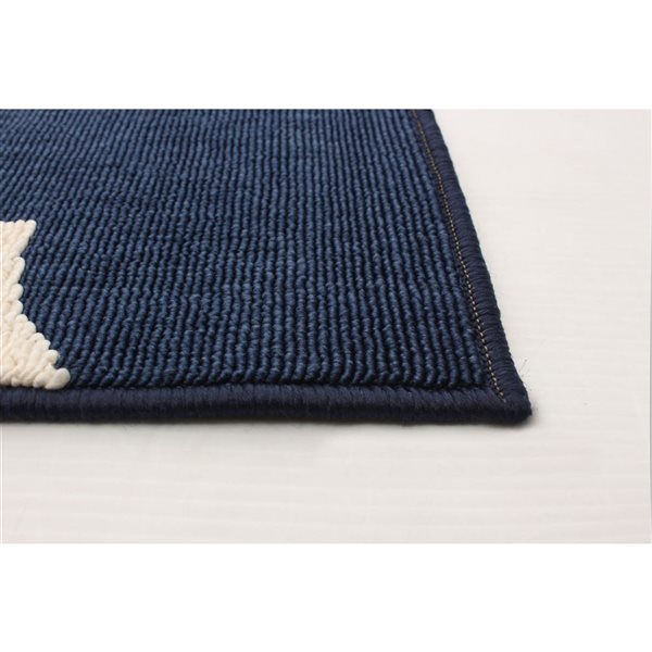 Tapis Cambridge par ECARPET rectangulaire bleu marine et ivoire de 5,25 pi x 7,5 pi