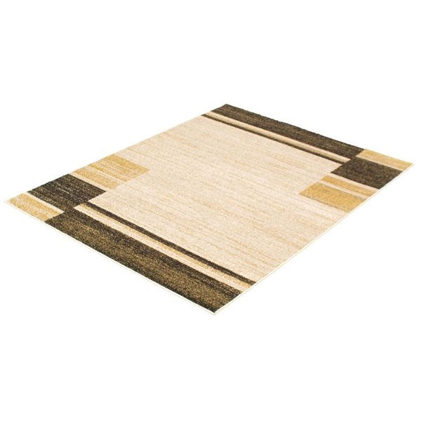 Tapis Ayla par ECARPET rectangulaire ivoire et brun de 5,25 pi x 7,25 pi