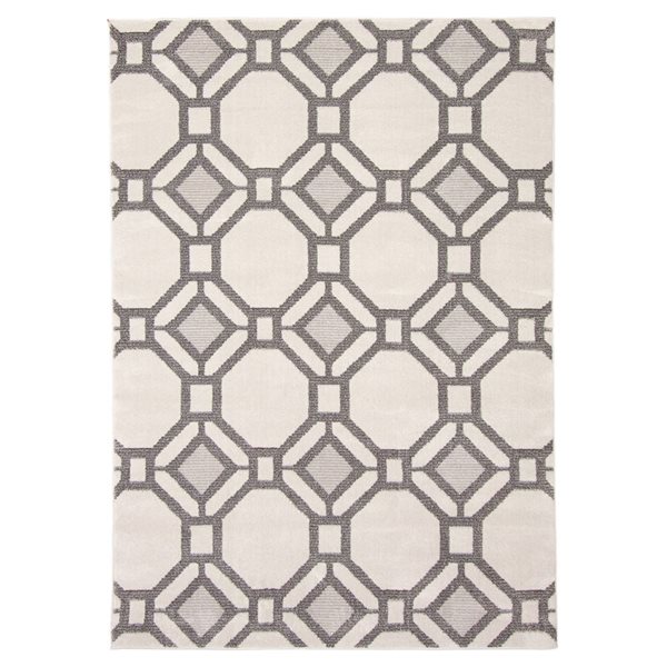 ECARPET Acadia 8-ft x 10-ft Ivory Rectangular Area rug