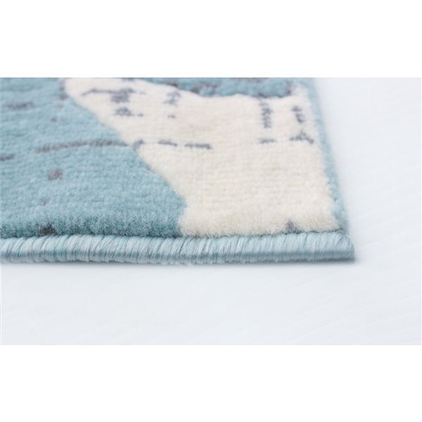 ECARPET Angel 4.5-ft x 6.5-ft Aqua Rectangular Area rug