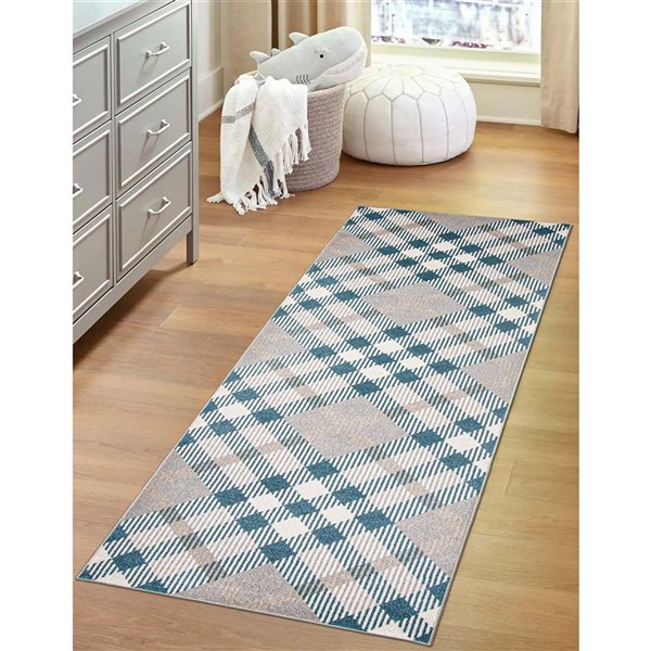 Tapis de passage Aqua Kors par ECARPET rectangulaire gris de 2,5 pi x 8 pi