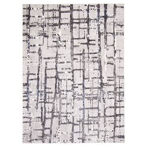 ECARPET Anitra 4-ft x 5.5-ft Grey Rectangular Area rug