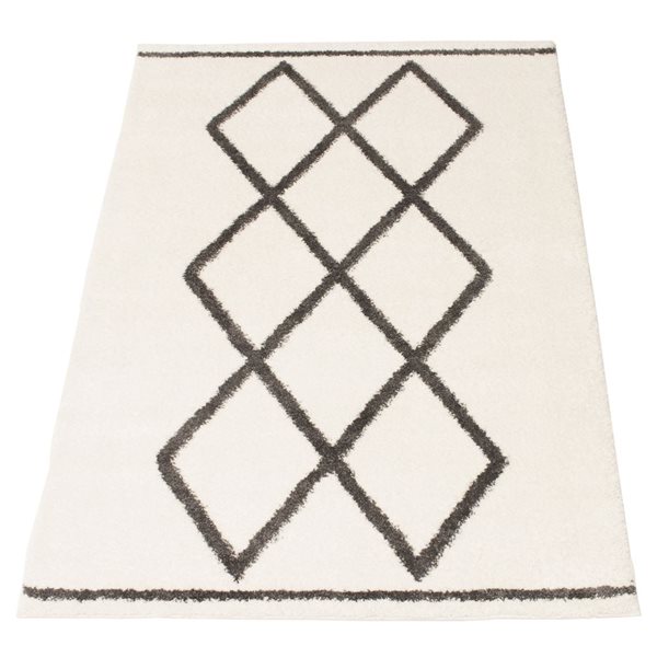 ECARPET Amara 5.25-ft x 7.5-ft Ivory Rectangular Area rug