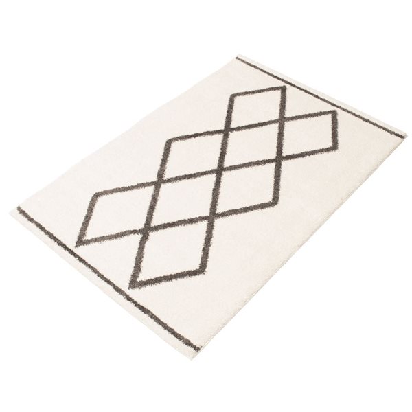 ECARPET Amara 5.25-ft x 7.5-ft Ivory Rectangular Area rug