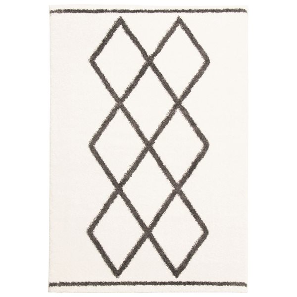 ECARPET Amara 5.25-ft x 7.5-ft Ivory Rectangular Area rug