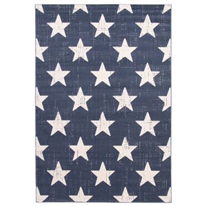 ECARPET Angel 4-ft x 5.5-ft Navy Blue Rectangular Area rug