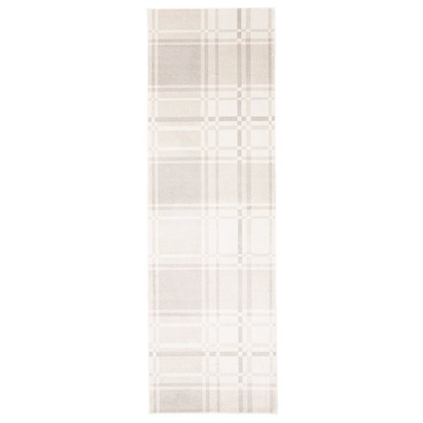 ECARPET Aqua Roma 2.5-ft x 8-ft Ivory Rectangular Runner