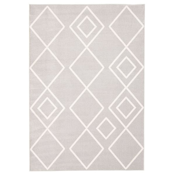 ECARPET Aqua Kenza 6-ft x 9-ft Grey Rectangular Area rug