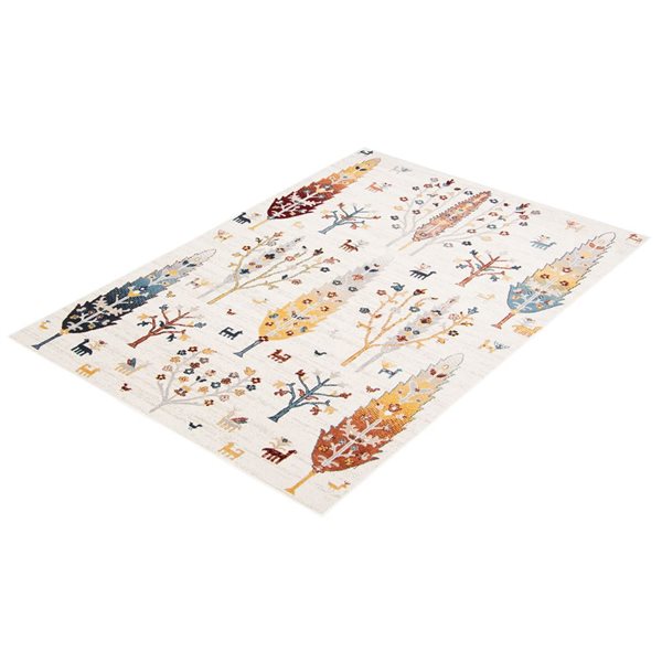 ECARPET Aqua Pine 3-ft x 5-ft Ivory Rectangular Area rug