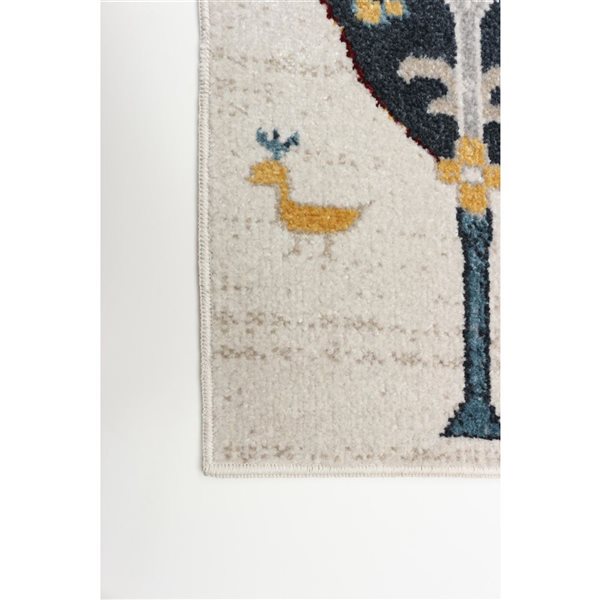 ECARPET Aqua Pine 3-ft x 5-ft Ivory Rectangular Area rug