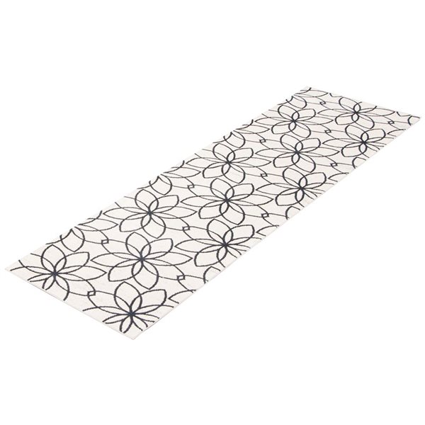 ECARPET Aqua Terali 2.5-ft x 8-ft Ivory Rectangular Runner