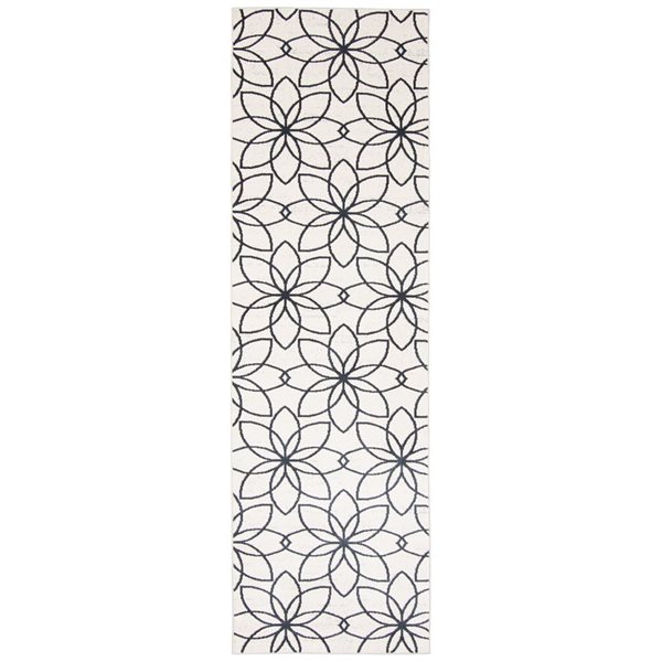 ECARPET Aqua Terali 2.5-ft x 8-ft Ivory Rectangular Runner