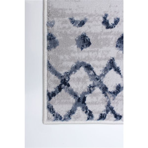 Tapis Astrid par ECARPET rectangulaire bleu marine de 8 pi x 10 pi