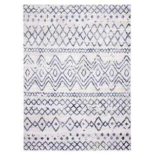 ECARPET Astrid 8-ft x 10-ft Navy Blue Rectangular Area rug