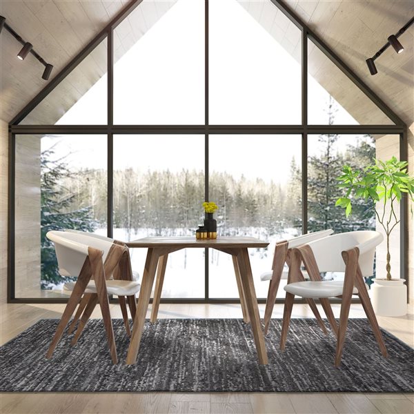 ECARPET Addel 5.25-ft x 7.25-ft Grey Rectangular Area rug