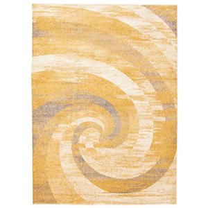 Tapis Cora par ECARPET rectangulaire ivoire et or de 7,5 pi x 9,5 pi