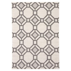 ECARPET Acadia 5.25-ft x 7.25-ft Ivory Rectangular Area rug