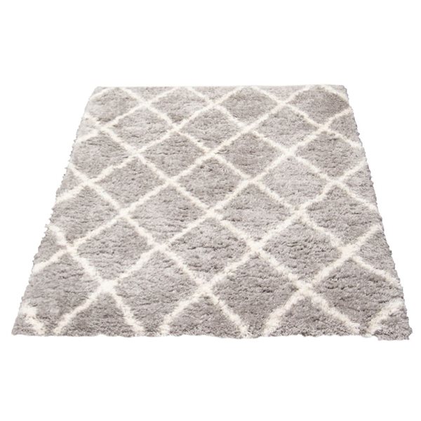 ECARPET Agadir Diamond 6.5-ft x 9.5-ft Grey Rectangular Area rug