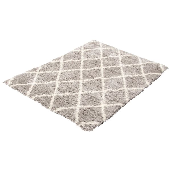 ECARPET Agadir Diamond 6.5-ft x 9.5-ft Grey Rectangular Area rug