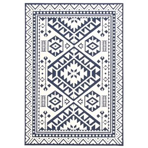 Tapis Aaya par ECARPET rectangulaire bleu de 7,5 pi x 9,5 pi