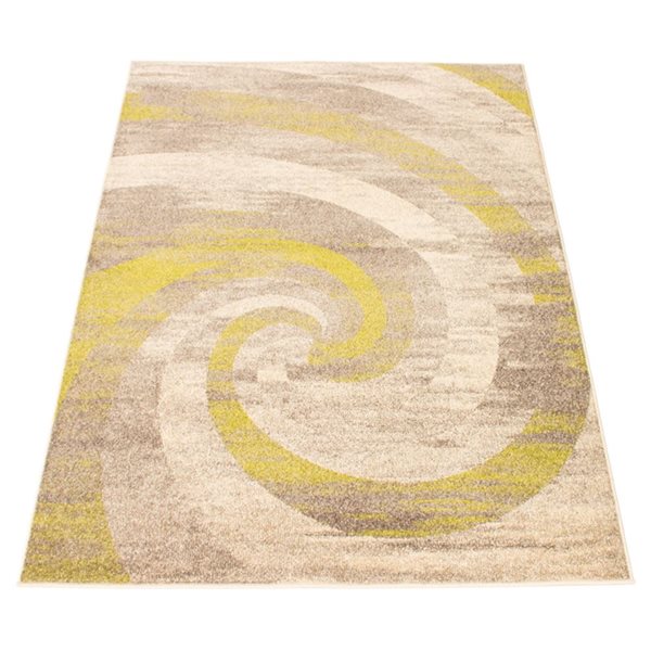 ECARPET Cora 8-ft x 10-ft Ivory and Green Rectangular Area rug