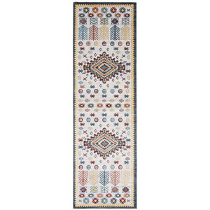 ECARPET Aqua Gypsy 2.5-ft x 8-ft Grey Rectangular Runner