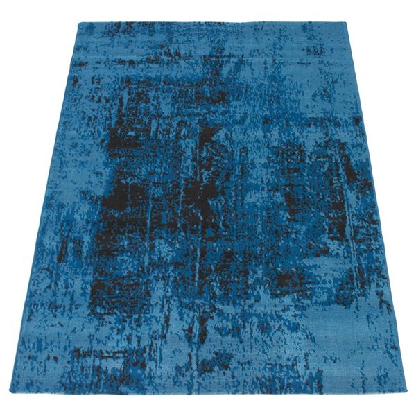 Tapis Charlotte par ECARPET rectangulaire bleu de 7,5 pi x 9,5 pi