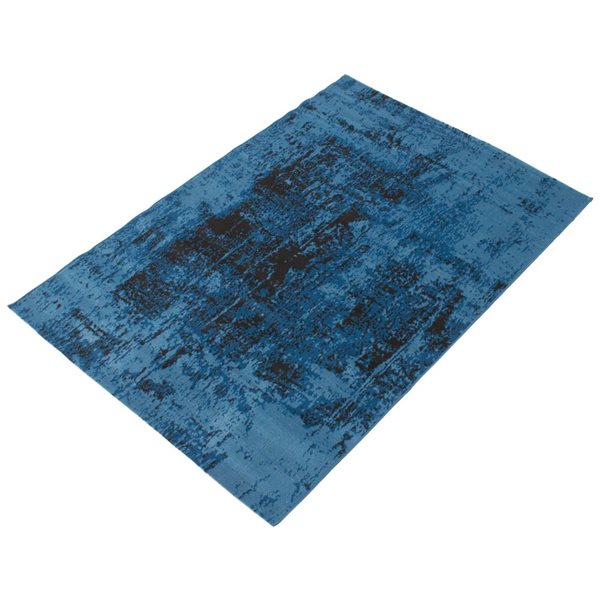 Tapis Charlotte par ECARPET rectangulaire bleu de 7,5 pi x 9,5 pi