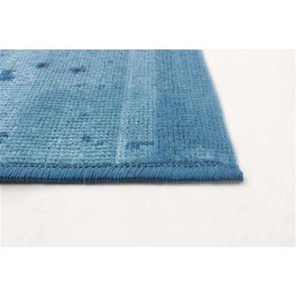 Tapis Charlotte par ECARPET rectangulaire bleu de 7,5 pi x 9,5 pi