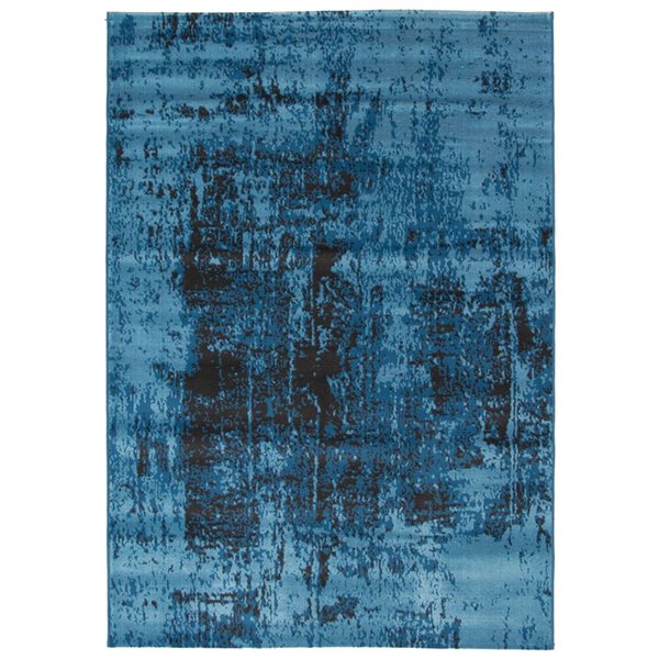 Tapis Charlotte par ECARPET rectangulaire bleu de 7,5 pi x 9,5 pi