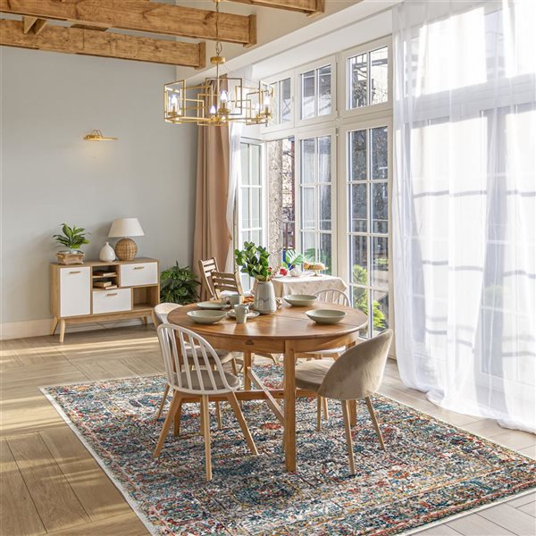 ECARPET Bolivia Yalameh 5.25-ft x 7.5-ft Ivory Rectangular Area rug