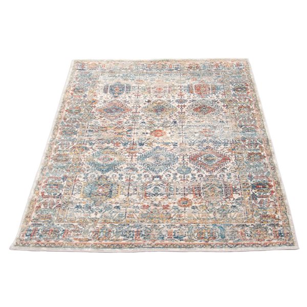 ECARPET Bolivia Yalameh 5.25-ft x 7.5-ft Ivory Rectangular Area rug