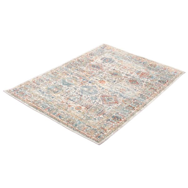 ECARPET Bolivia Yalameh 5.25-ft x 7.5-ft Ivory Rectangular Area rug