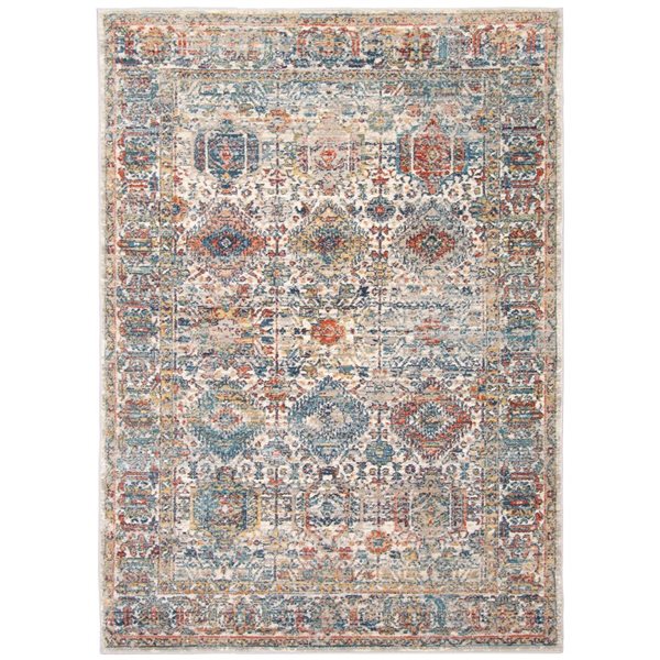 ECARPET Bolivia Yalameh 5.25-ft x 7.5-ft Ivory Rectangular Area rug