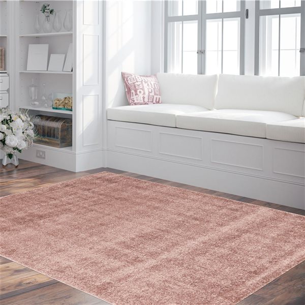 ECARPET Bellamy 8-ft x 10-ft Pink Rectangular Area rug