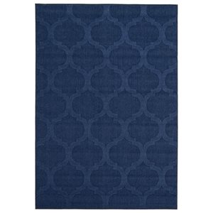 ECARPET Cambridge 6.5-ft x 9.5-ft Navy Blue Rectangular Area rug