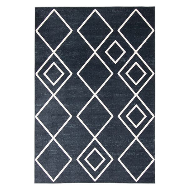 Tapis Aqua Kenza par ECARPET rectangulaire bleu de 6 pi x 9 pi