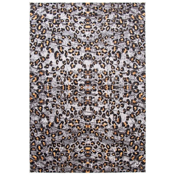 ECARPET Cheetah 5.25-ft x 7.25-ft Ivory Rectangular Area rug