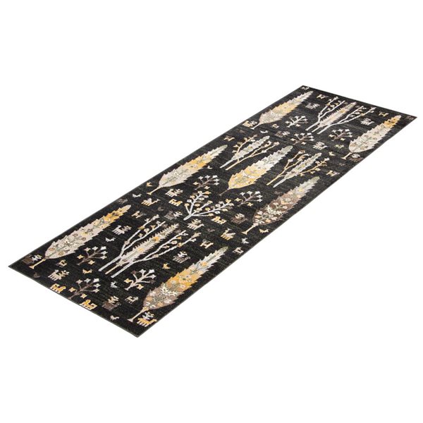 ECARPET Aqua Pine 2.5-ft x 8-ft Black Rectangular Runner