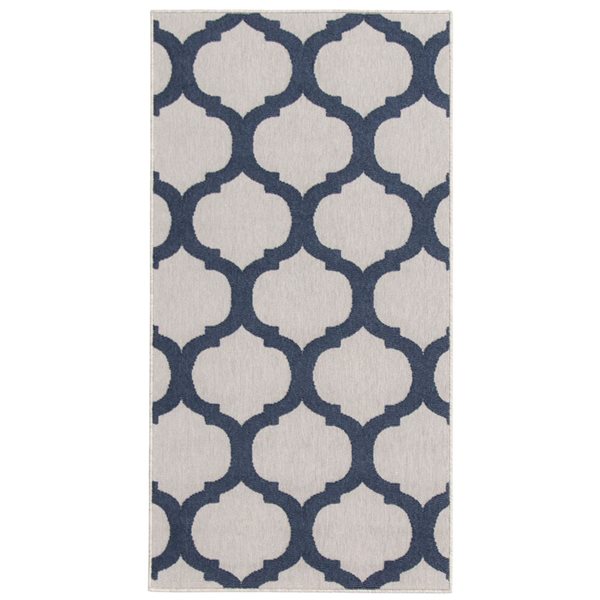 Tapis Cambridge par ECARPET rectangulaire gris et bleu marine de 3 pi x 5 pi